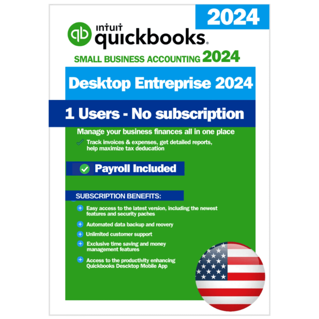 Intuit Quickbooks Desktop 2024 lifetime with payroll