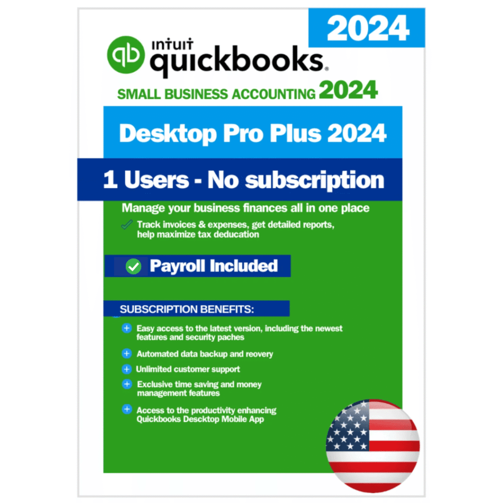 QuickBooks Pro Plus 2024 – 1 User Lifetime License with Payroll